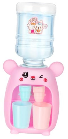 FRCOLOR Mini Dispensador De Agua para Niños Rosa, Pequeño, Plástico Duradero, Doble Salida, Juguete Cocina Infantil, Desarrollo Habilidades Motoras, Juego Interior y Exterior, Obsequio Educativo