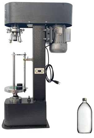 JARYANNIX 110V Semi-automatic Bottle Cap Sealer Machine, Screw Capping Machine Metal Cap Locking Sealing Equipment for Beverage, Winery 370W