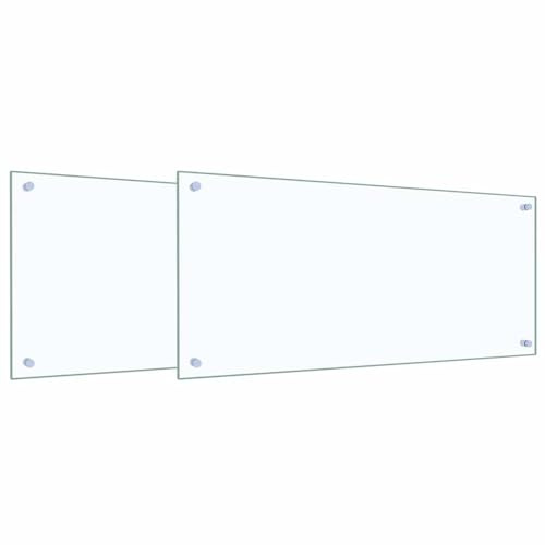 Tidyard Kitchen Backsplash 2 pcs Transparent 90 x 40 cm Tempered Glass splash guard Model3415428