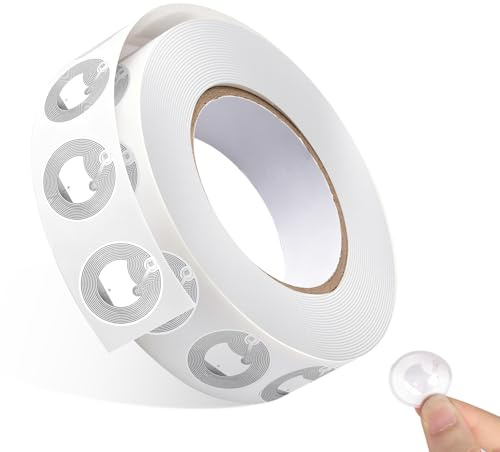 100 Stück NFC Tag Sticker 25mm NFC Ntag213 | NFC Ntag215/213 Aufkleber Wiederbeschreibbar Rund Sticker für Alle Fähigen Handys und Geräte