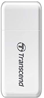 Transcend Lecteur de cartes multifonction avec emplacements SD et microSD et connecteur USB USB 3.1 Gen 1, Blanc - TS-RDF5W