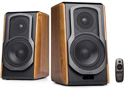 Edifier S1000DB Brown Active Audiophile Bookshelf Studio Speakers with Bluetooth aptX & Multiple Input Connections