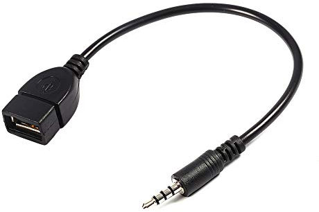 Zerone Adaptateur jack mâle 3,5 mm vers USB 2.0, prise audio vers USB femelle pour voiture, TV, vidéo, audio domestique