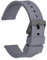 WOCCI 20mm Silikon Gummi Uhrenarmband mit Schwarzer Schnalle, Schnellverschluss Armband für Damen und Herren (Grau)