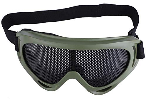 Gafas Malla Airsoft,Gafas Protección Ocular Táctico Disparo a Prueba de Viento Gafas de Paintball Resistencia a los Golpes reemplazo para Ciclismo Senderismo Moto Bicicleta(Color de Ejército)