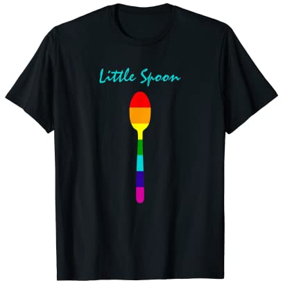 matching gay couple rainbow big Spoon little spoon T-Shirt