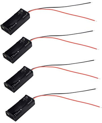LAMPVPATH (Pack of 4) AAA Battery Holder, 2 X 1.5V AAA Battery Holder with Leads, AAA Battery Holder with Wires