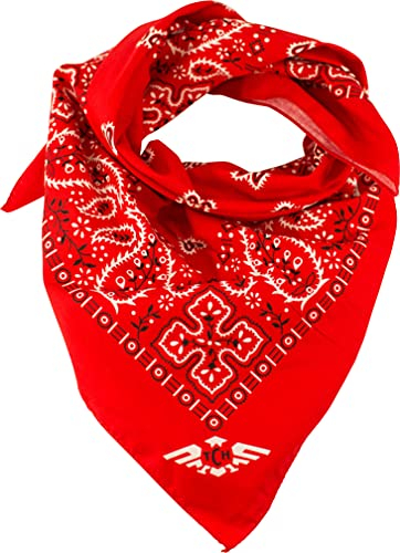 fashionchimp XXL Nicki-Halstuch aus 100% Baumwolle, 70x70 cm, Unisex Bandana, Halstuch, extra groß (Paisley-Rot)