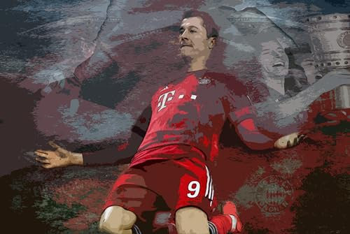 Myartstyle - BILDER Plakat, Poster 40 x 30 cm R.Lewandowski Sport Fußball Beste Spieler OHNE KEILRAHMEN P-Sp-205-31