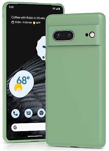 YATWIN Silicone Case for Google Pixel 7 5G, Soft-Touch, Shockproof, DustProof, Antiskid Full Body Armour Phone Cover for Google Pixel 7 5G - Mint Green