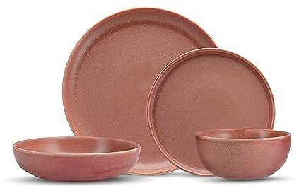 Fortessa Sound Stoneware 16-teiliges Geschirrset, Service für 4, Desert Rose