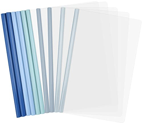 Cozlly 10 Stück Klar A4 Sliding Bar Binder, Multifunktions-Ordner, A4 Transparente Dokumentenordner, PP Transparent Schiebebinder Berichte Umschlag, für Zuhause Schule Büro Dokumente Klassifizierung