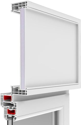 ZCM CASSONETTI-Cassonetto in PVC Multicamera, Coibentato per Tapparelle Avvolgibili, Pannello Sandwich in XPS, Ermetico, Incluse 6 Turboviti e un Passacinghia in PVC, Colore Bianco Massa, 40x200cm