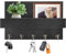 BRISKORE Schlüsselbrett Holz mit Ablage Schlüsselhalter Wand mit 5 Schlüsselhaken Modern Schlüsselboard Schwarz Key Holder Wall Keyholder Schlüsselablage für Eingang Flur Schlafzimmer Wohnzimmer