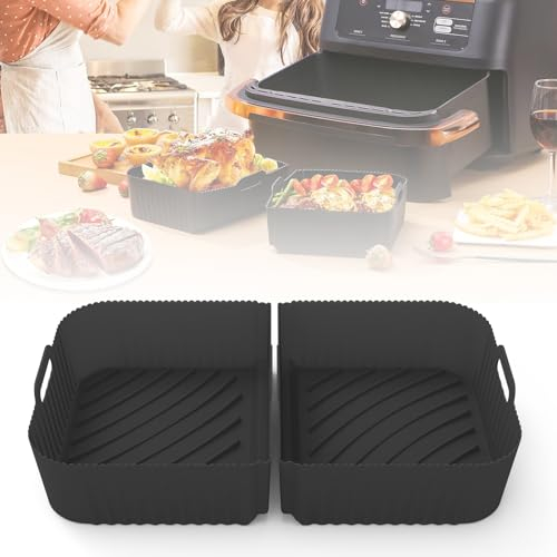 Joaecosmhui Airfryer Silicone Mould Accessories for Ninja Foodi Flexdrawer 10.4 L AF500EU, 2 Pieces Silicone Mould Silicone Insert Air Fryer Accessories for Hot Air Fryer Ninja 500 Airfryer