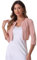 Allegra K Boléro en Mousseline Femme Blazer Court de Bureau à Haussement d'Épaules et à Manches 3/4 Cardigan Léger Court Plissé sans Col Rose L