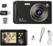 Digital Camera 1080P FHD 64MP with 2.4 LCD Screen,18X Digital Zoom, Compact Portable Vlogging Camera with 64gb SD Card and Type-C OTG Adapter for Kids Teen Students Beginner (Black)