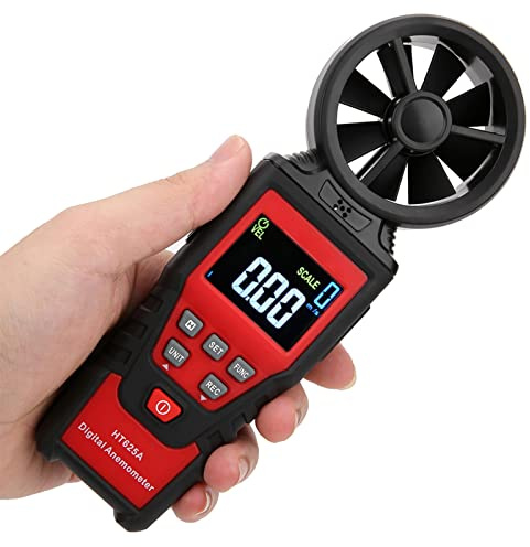 Fdit Genauige HT625B -Anemometer Mini Tragbare USB -LCD Anzeige Windmesser für die Erzeugung der Windkraft und die Nautische Messung Kunststoff