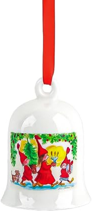 badaren Campanelle Ceramica, Campanella di Natale Collezione 2025, Decorazione per Albero, Decorazioni Natalizie, Porcellana Ø 7 cm (D)