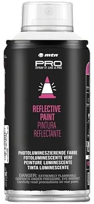MTN PRO Reflektierender Sprühlack 150 ml – Hochreflektierende Sicherheitsfarbe für dauerhafte Markierungen - Baustellenmarkierung - DIY-Spray - reflective paint