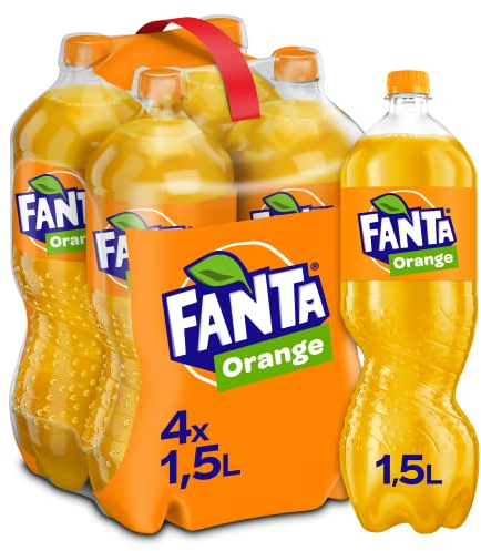 Fanta Orange - fruchtig-spritzige Limonade mit klassischem Orangen-Geschmack - erfrischender Softdrink in Einweg Flaschen 4 x 1500 ml