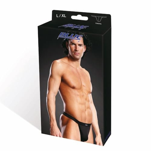 Blueline Men's Microfiber Thong, Black, Large/X-Large