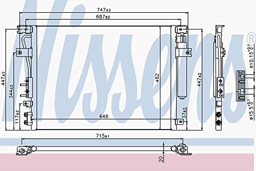 NISSENS Kondensator, Klimaanlage 940348 | Kompatibel mit: CHRYSLER 300C, 300C Touring, LANCIA THEMA