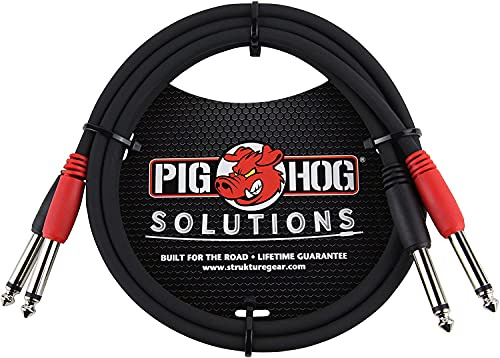 Pig Hog PD-21403 Dual 1/4 Mono (Male) Cable, 3 Feet