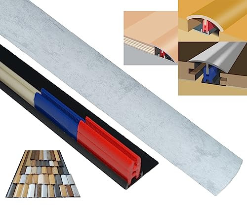 White Slate Door & Floor Threshold Strip/Cover STRI 38mm x 90cm Multi Purpose Adhesive Easyclip