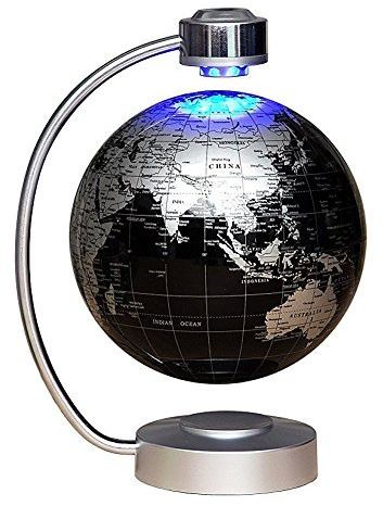 NHSUNRAY 8 Magnetic Levitating Globe with LED Light Cool Tech Gifts Black