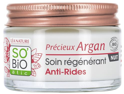 SO'BiO étic Précieux Argan Cosmos Bio Anti-Falten Regenerative Nachtpflege, 50 ml