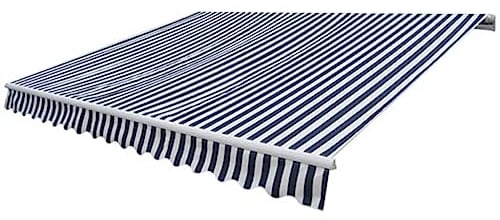 vidaXL Gelenkarmmarkise Alu Handbetrieben 300cm Blau/Weiß Markise Sonnenschutz