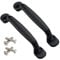 Qrity 2Units Black Aluminum Cabinet Door Drawer Handles Knobs Pull Handles Cupboard Closet Door Bow Shape Pull Handle (128MM)