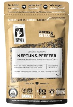Bremer Gewürzhandel Neptuns-Pfeffer, gemahlen, Fischgewürz, Lachsgewürz, ideal zum Kochen und Grillen, 10 x 50g