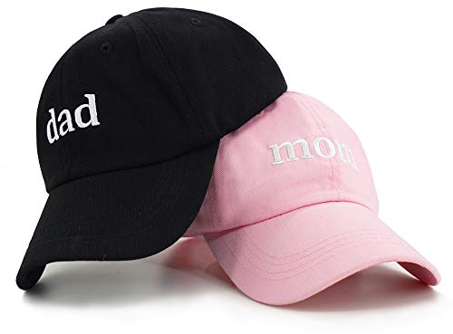 PopCrew™ Mütze für Mama und Papa, lustig, bestickt, verstellbar, Geschenk für Paare und Eltern, Mama und Papa, Einheitsgröße