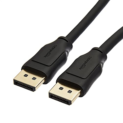 Amazon Basics DisplayPort-auf-DisplayPort-1.4-Kabel mit einer Videoauflösung von 4K bei 120 Hz, 8K bei 60 Hz, HDR-Unterstützung, 0.9 m, Schwarz