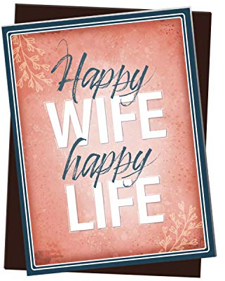 trendaffe - Kühlschrankmagnet mit Spruch: Happy Wife Happy Life