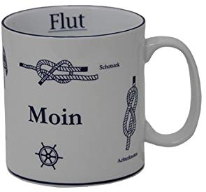 Buddel-Bini Moin Becher mit Seemannsknoten groß Knotenbecher Jumbobecher Kaffeebecher