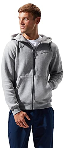 Berghaus Herren Hoodie mit Logo und durchgehendem Reißverschluss | Zusätzliche Wärme | Besonders bequem Midlayer, Grau-Meliert (BCI), 2XL