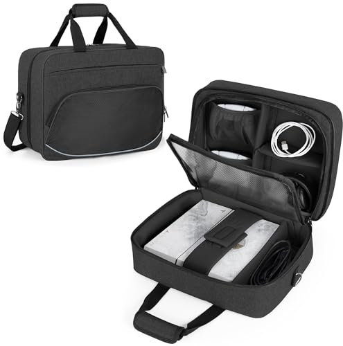 Trunab Tasche Kompatibel mit PS5/PS4/PS4 Pro/PS4 Slim/Xbox One/Xbox One X/Xbox One S, Schwarz, Schutz Tasche Großer Kapazität, mit Taschen für PS4 Controller und Spielzubehör