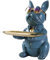 Resina Bulldog Escritorio Bandeja de Almacenamiento Estatua Moneda Hucha Almacenamiento Animal Escultura Mesa Decoración Multifunción Oficina Decoración del hogar (Azul)