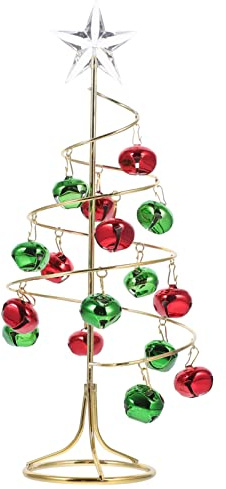 TOYANDONA Metall Weihnachtsbaum Mini Tannenbaum Christbaum: Eisen Schmuckbaum mit Kristall Anhänger Kleiner Weihnachtsdeko Baum Weihnachten Tischdeko Winter Xmas Deko Objekt Ornamente
