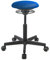 BALIMO ROLL - Sitztrainer - Bewegungshocker - Bürohocker - ergonomischer Sitzhocker - Hocker mit frei beweglicher Sitzfläche - Rücken-Trainer - Bewegungsstuhl - Gestell Schwarz (Stoffbezug Blau)
