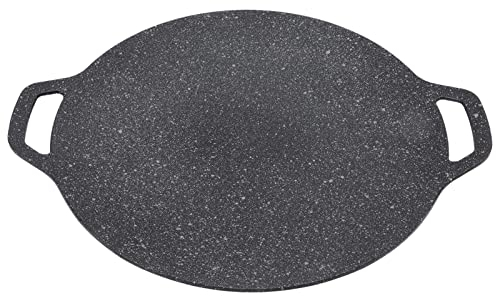 TOPINCN Korean BBQ Grill Pan, Aluminum Material Korean BBQ Grill Non-stick Grill Pan Circular Size Stovetop BBQ Grill Plate Barbecue Disk for Indoor Outdoor Camping(33cm)