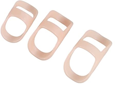 Wakects 3 Stücke Fingerschutz Ovale Fingerschiene Kunststoff wasserdicht Mallet-Finger Splint für Schlegelfinge, Arthritis Finger Nr. 8 9 10 (6.2-6.8 cm