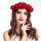 Bandeau Couronne Halloween pour Femme Rose Serre Tête Floral Guirlande Fleur Cheveux Couronne de Fleurs Bandeau Cheveux Mariage Accessoires pour Fête Party Festival Beach Travle