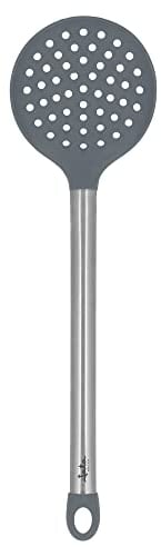 Jata HACC4307 - Espumadera de Cocina de Silicona, Mango de Acero Inoxidable, Apta para lavavajillas, Soporta hasta 250ºC, Se puede colgar, Higiénico y saludable