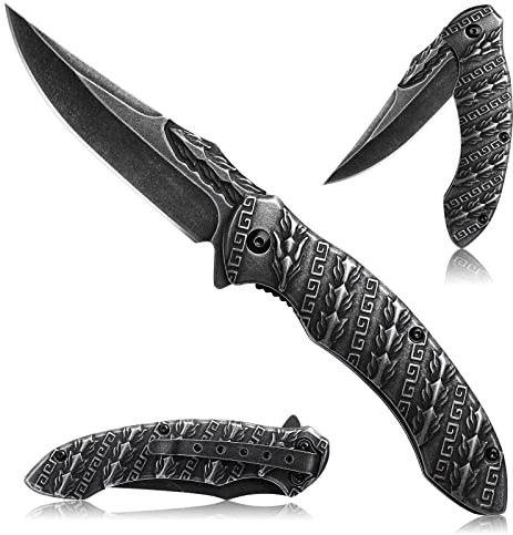 PURPLEBIRD Klappmesser Taschenmesser, Survival Outdoor Messer mit Coolem Aussehen, Geschenke für Männer
