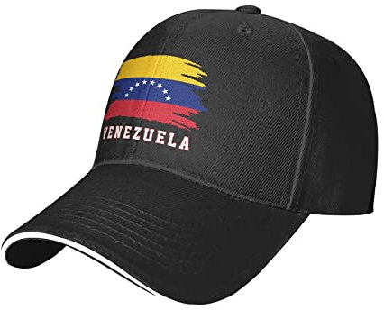 Gorra de béisbol de malla con bandera de Venezuela para correr, sombreros de viaje, gorras de verano ajustables para exteriores, color negro, #186, M/talla única