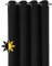 Verdunkelungsgardine mit Ösen, Blackout Ösenschal Blickdicht abdunkelnd, Größe und Farbe wählbar (Breite: 300 cm, Höhe: 245 cm, Schwarz)